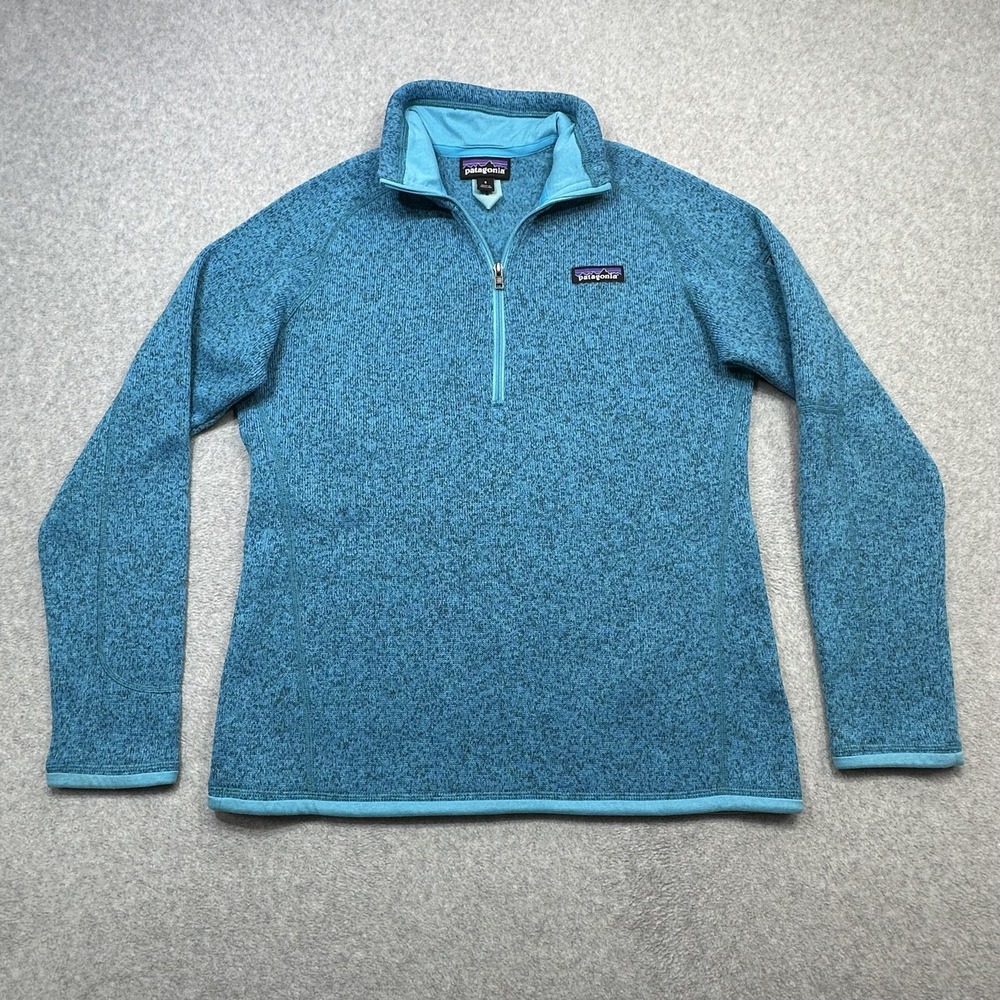 Patagonia Better Sweater Womens Small Blue Heather 1/4 Zip Outdoor Pocket